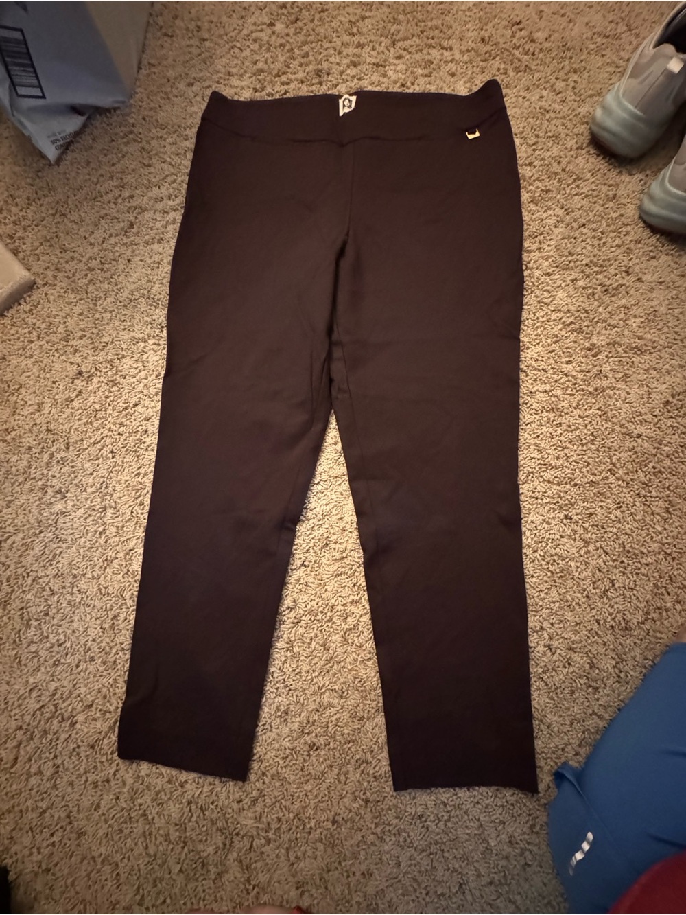 Anne Klein Dark Brown Pull-On Pants